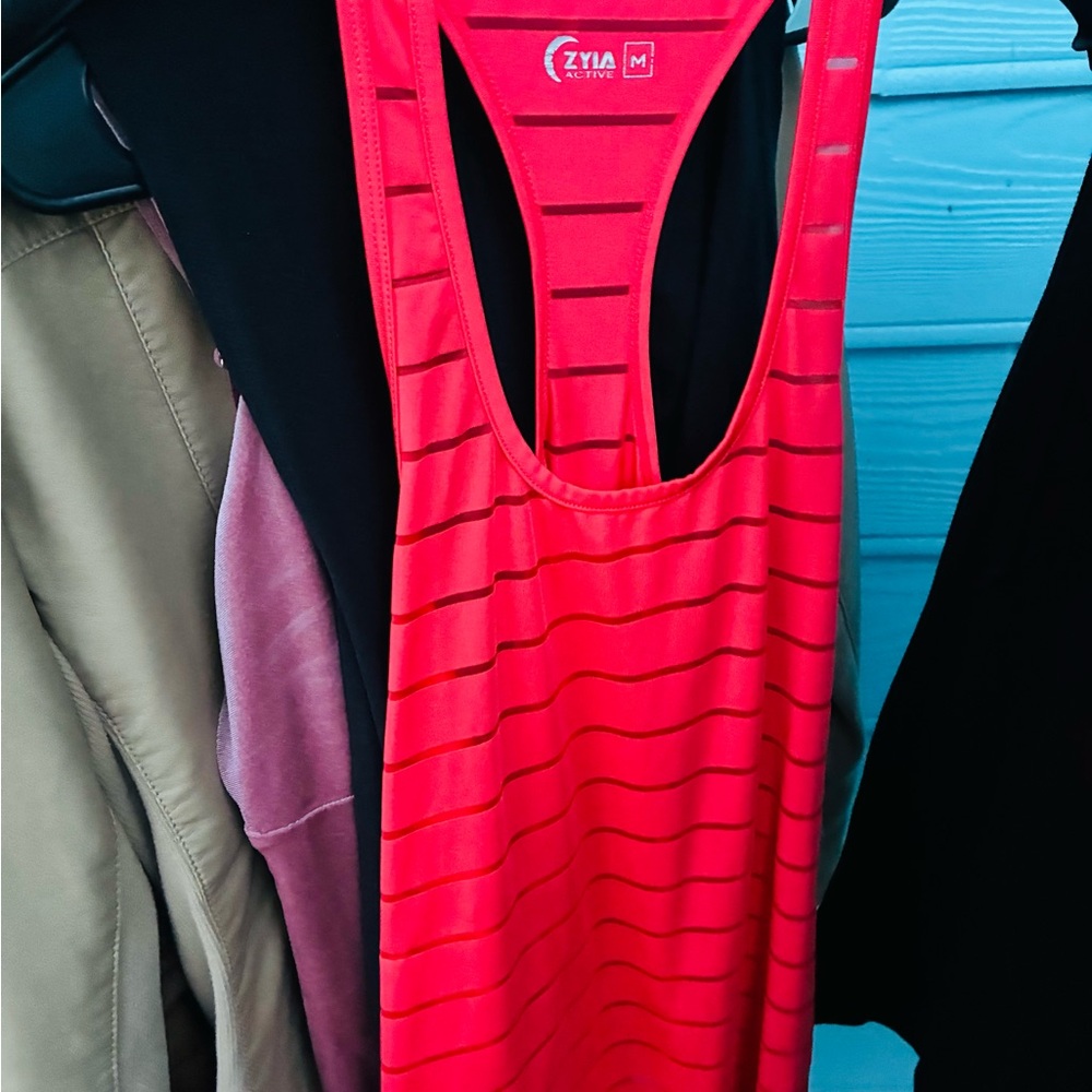 ZYIA Vibrant Red Striped Tank Top